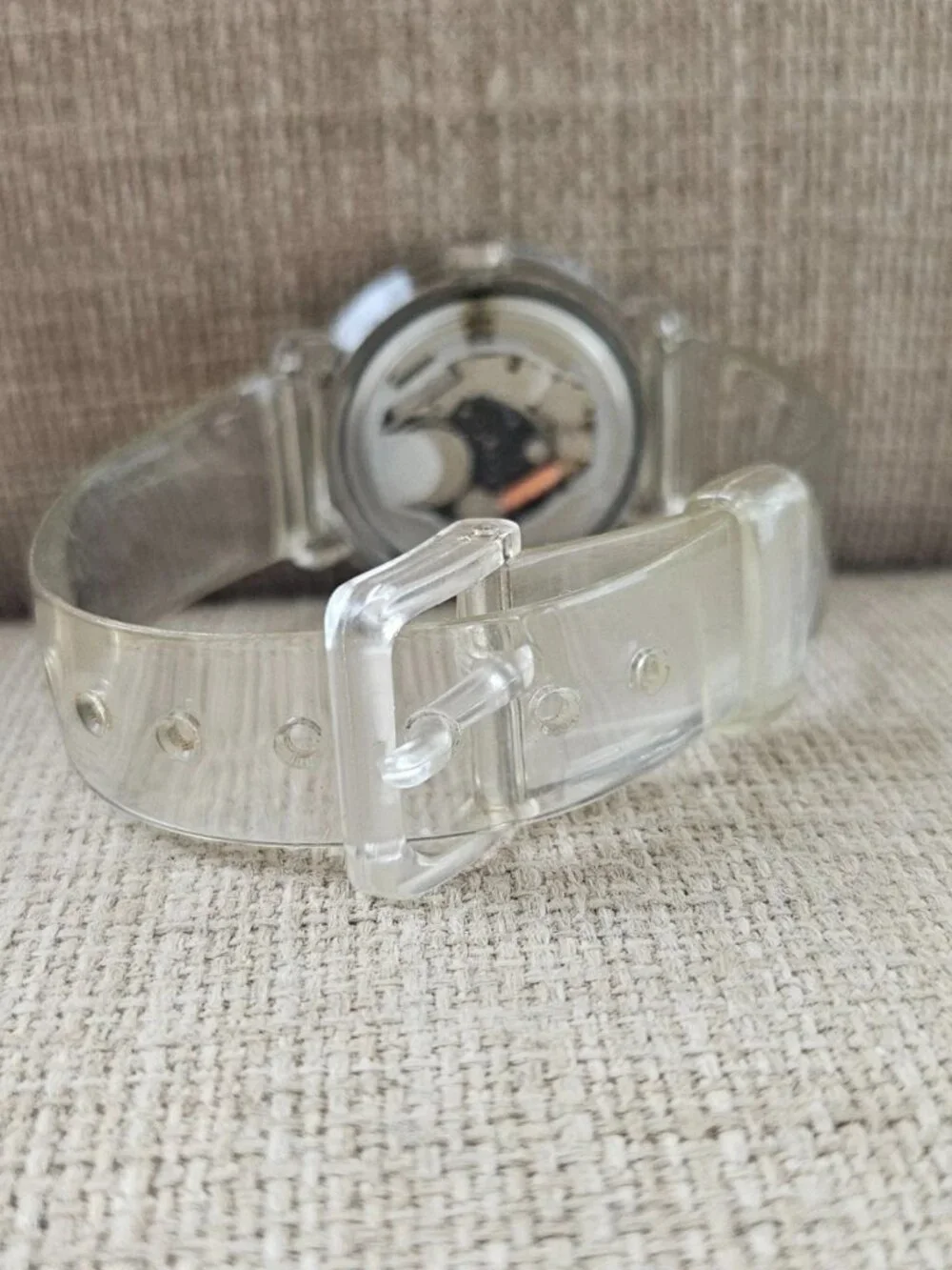 Vintage Armitron Women Wristwatch Bugs Bunny Looney Tune Clear Band Analog watch